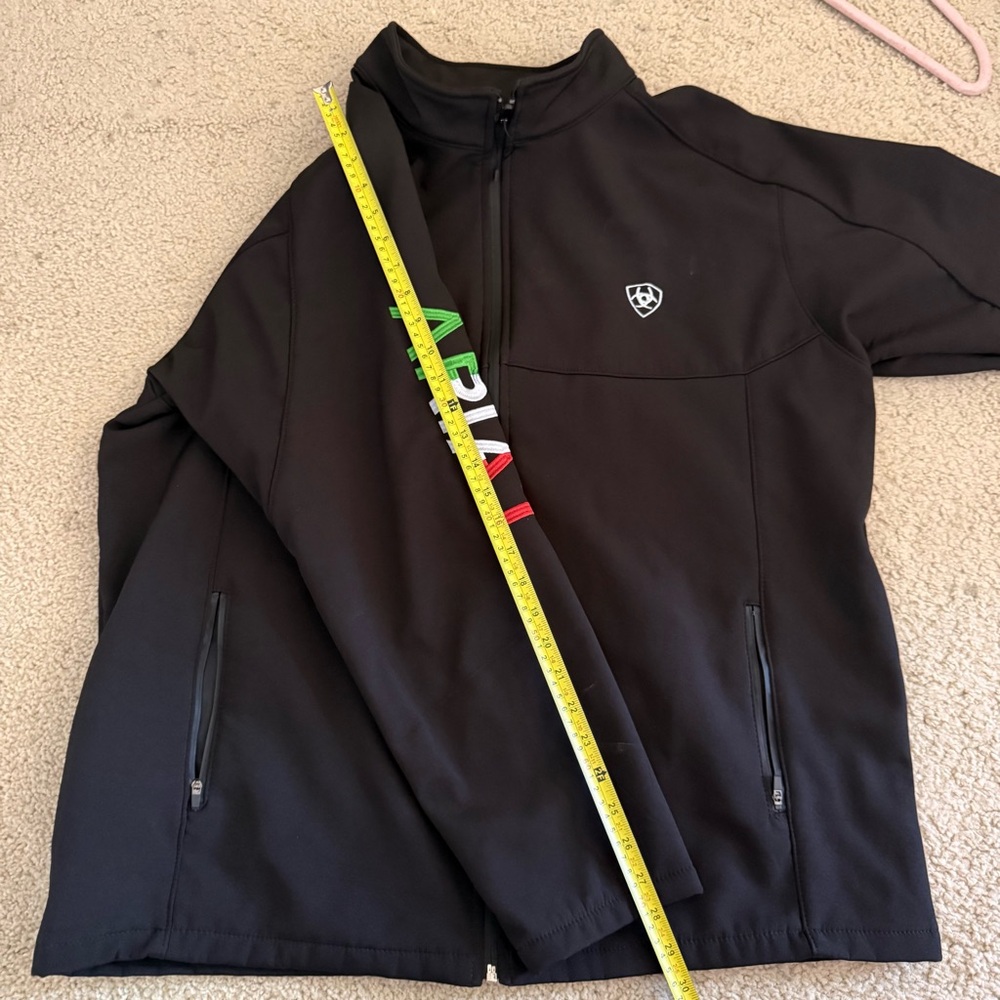 Ariat Black Softshell Jacket Men’s XL Full Zip Logo Workwear Western Coat - Picture 8 of 10